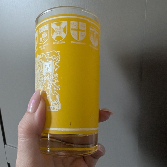 Yellow Canada Centennial Souvenir Glass - Picture 5 of 9
